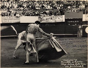 (BULLFIGHTING) Suite of 20 dramatic photographs of male and female bullfighters at Plaza Solera, Costa Rica.